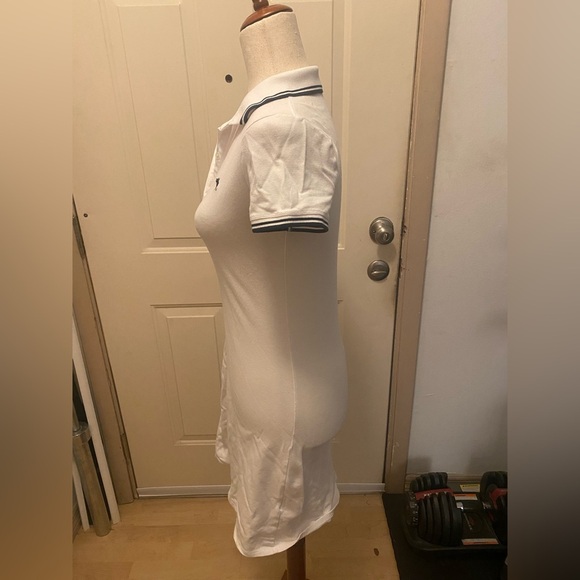 Abercrombie Size XS White Navy Knit Polo Collared Dress Y2K Preppy Cotton EUC - Picture 10 of 11